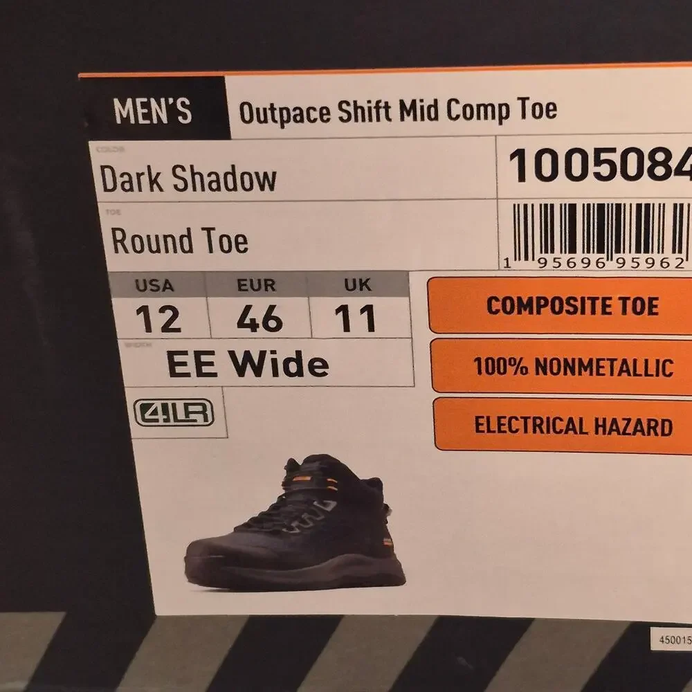 Ariat Outpace Shift Mid Composite Toe Work Shoe Bue Men's Size 12 E-Wide